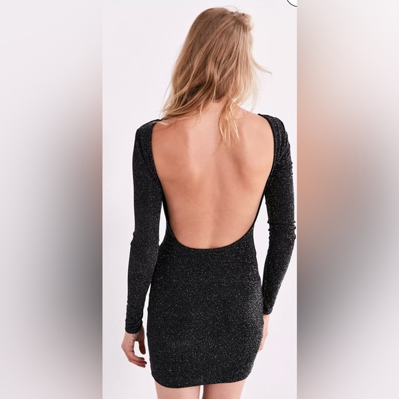 Urban Outfitters Silence + Noise Shimmer Long-Sleeve Bodycon Dress - Picture 7 of 9